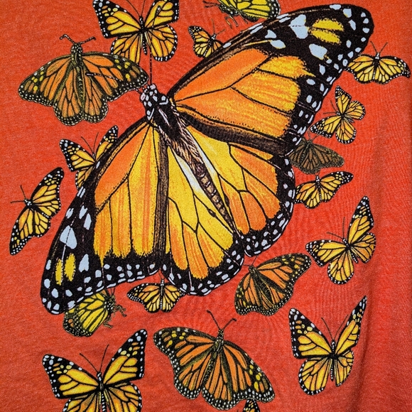 Live and Tell L•A•T Apparel Girl's Youth Small Butterfly Tshirt Top Orange AMOS - Picture 3 of 9